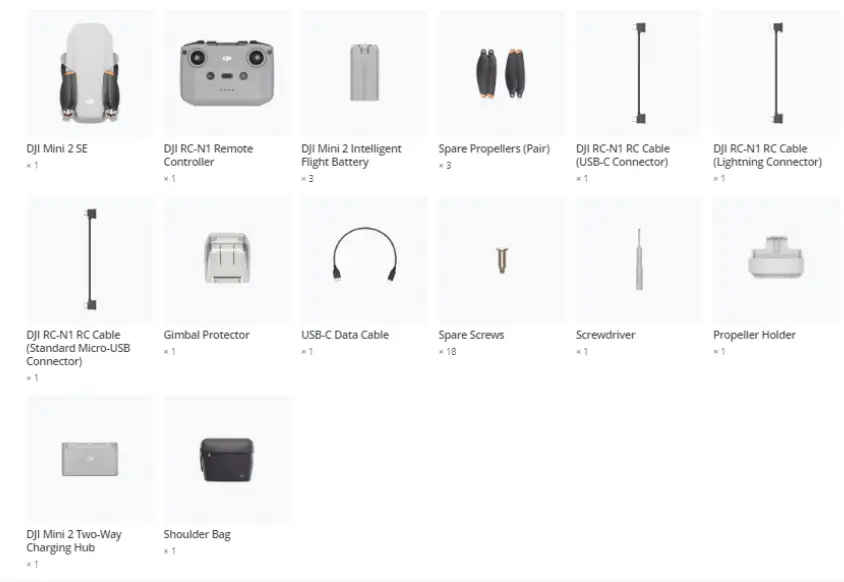 dji Mini 2 SE Fly More Combo Drone Camera - in the box