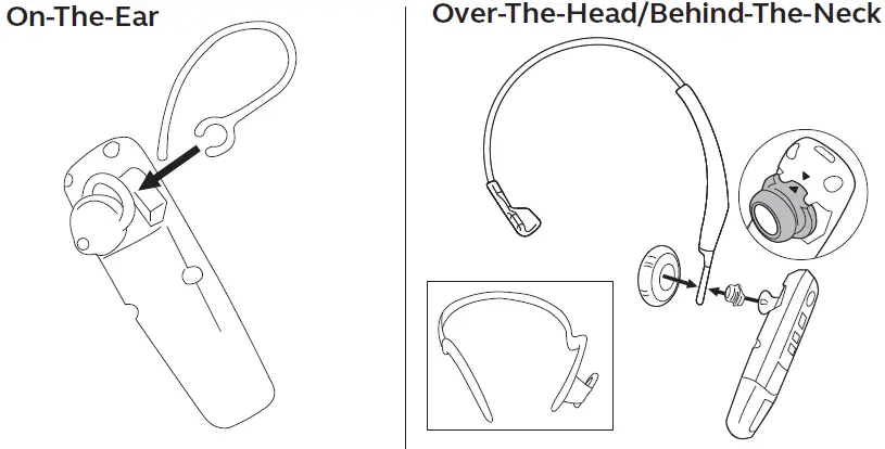 blueparrott C300-XT MS Noise Cancelling Bluetooth Headset how to wear