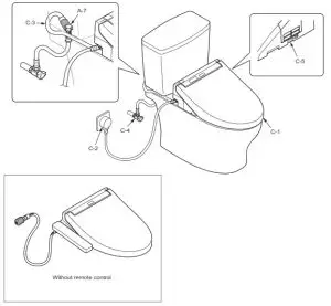 TOTO WASHLET C5 Electronic Toilet Elongated Bidet Seat - Part diagram