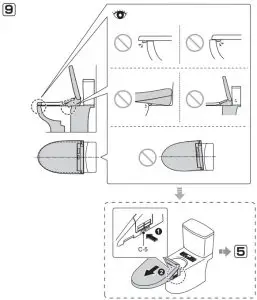 TOTO WASHLET C5 Electronic Toilet Elongated Bidet Seat - Installation procedure 8