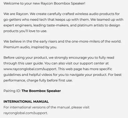 RAYCON S51 Boombox Speaker User Manual - Introduction