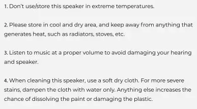RAYCON S51 Boombox Speaker User Manual - Safety Guidelines