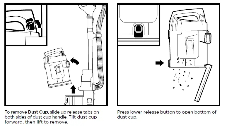 EMPTYING THE DUST CUP