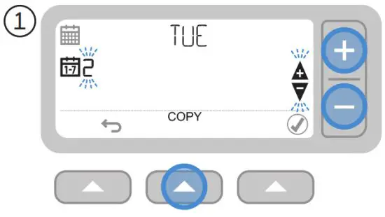 Honeywell T3M Digital Programmable Thermostat - Select day then COPY