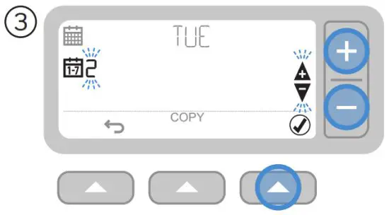 Honeywell T3M Digital Programmable Thermostat - Select day then confirm