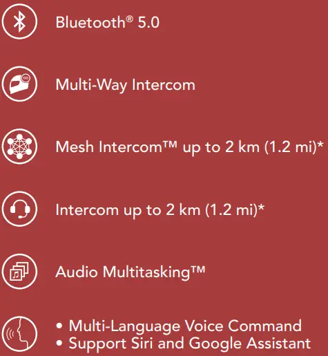 SENA 50R-01 50R Low Profile Motorcycle Bluetooth Communication System-fig2