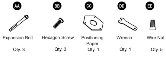 LUTEC 7199601012 Single Head Light Post Lantern - HARDWARE CONTENTS
