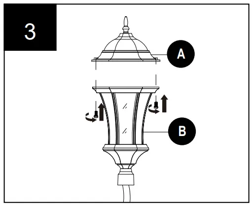 LUTEC 7199601012 Single Head Light Post Lantern - Replace the cover