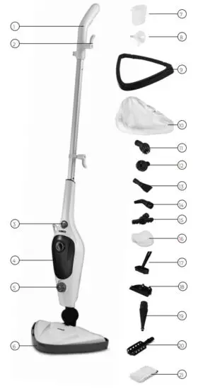 TOWER T132002 Multifunction 16 In 1 Steam Mop - Structure