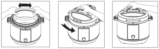 KLARSTEIN 10036468 Multifunctional Pressure Cooker - Attaching the Lid