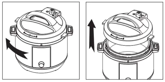 KLARSTEIN 10036468 Multifunctional Pressure Cooker - Removing the Lid