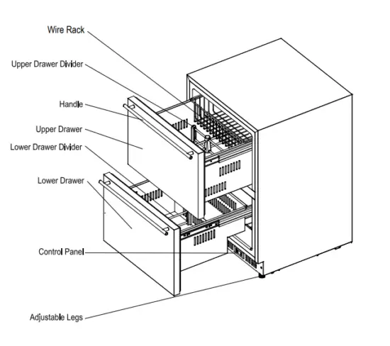 SUMMIT CL2F249 Frost-Free Drawer Refrigerator 1