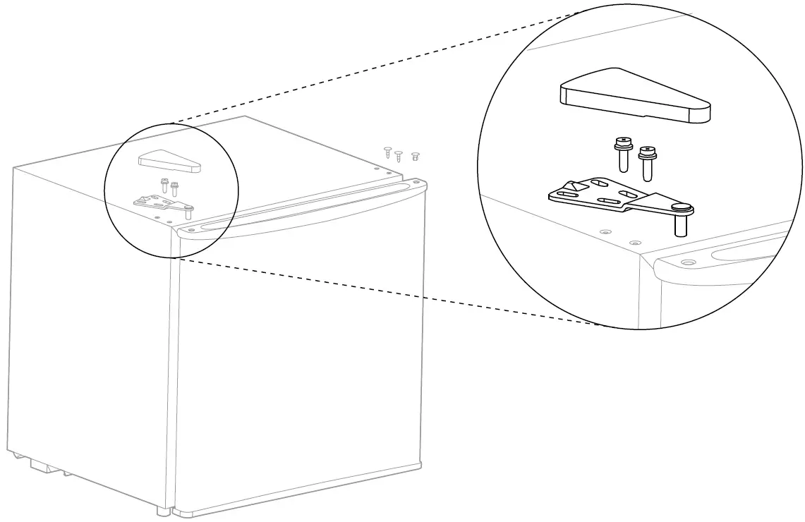 Put the door on lower hinge vertically