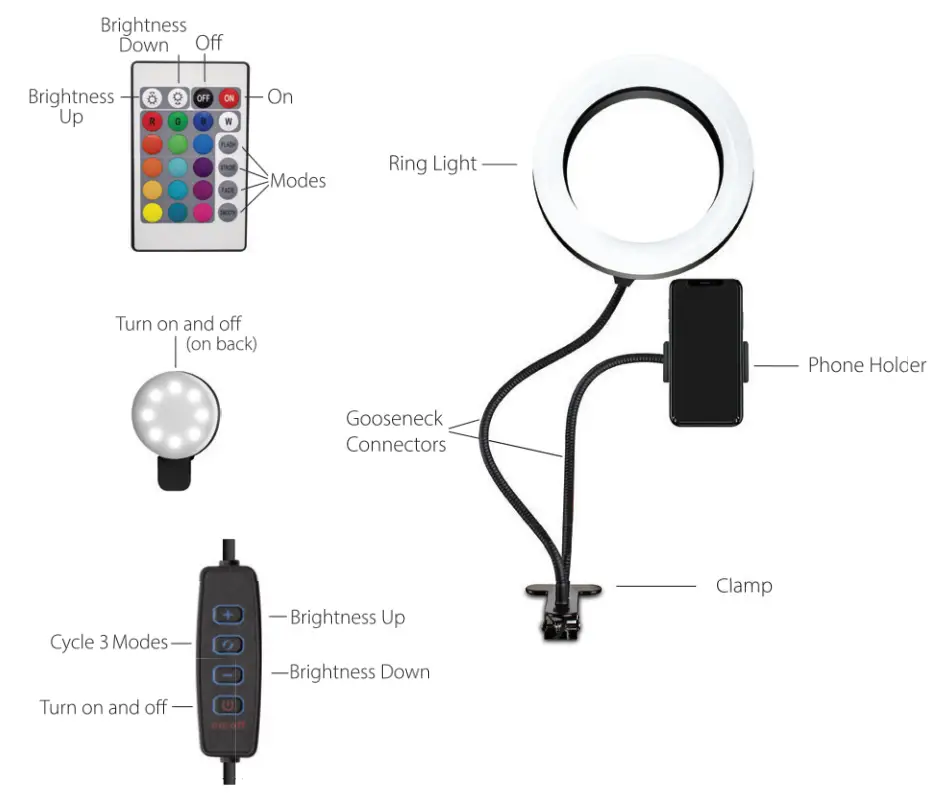 BLUESTONE ZSK10 Vlogger Studio 3-PC Bundle Ring Light - overview