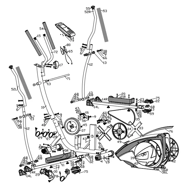 SLIMLINE KH 706A2 Ergometer Elliptical Bike - figure 1