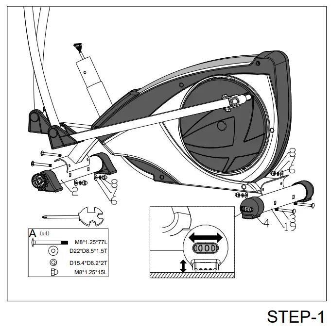 SLIMLINE KH 706A2 Ergometer Elliptical Bike - figure 2