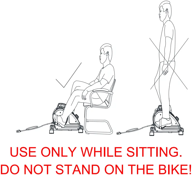 SUNNY Health Fitness SF B020029 PWR Cycle Electric Under Desk Bike - fig 12