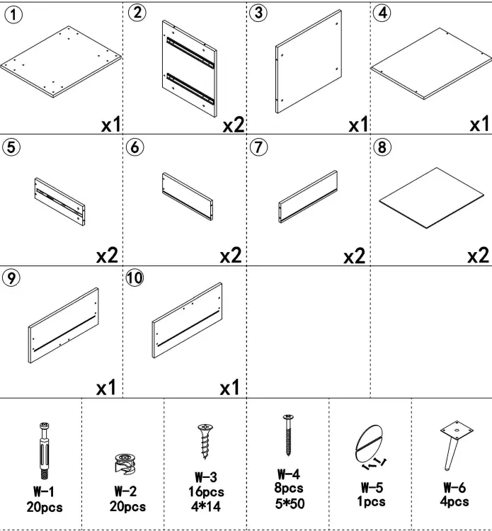 Tribesigns HOGA J0061 Dark Grey Champagne Golden Nightstand - Accessor iesshow