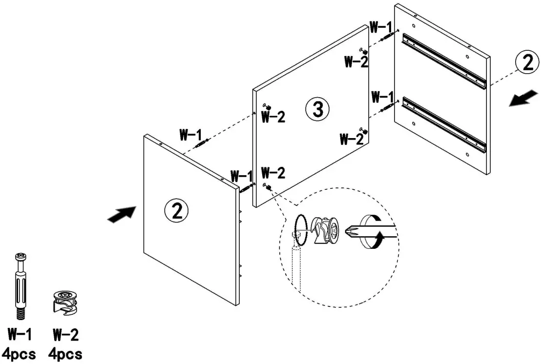 Tribesigns HOGA J0061 Dark Grey Champagne Golden Nightstand - Step 2