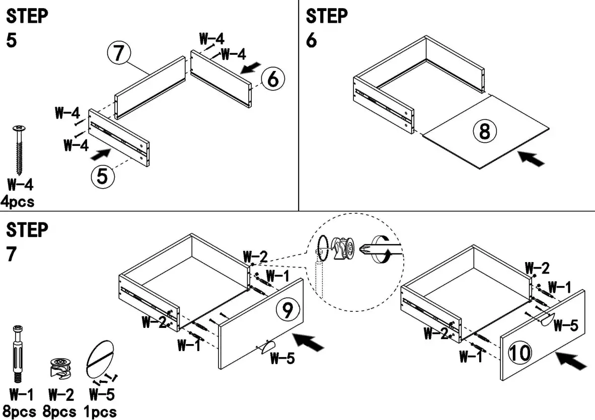 Tribesigns HOGA J0061 Dark Grey Champagne Golden Nightstand - Step 5