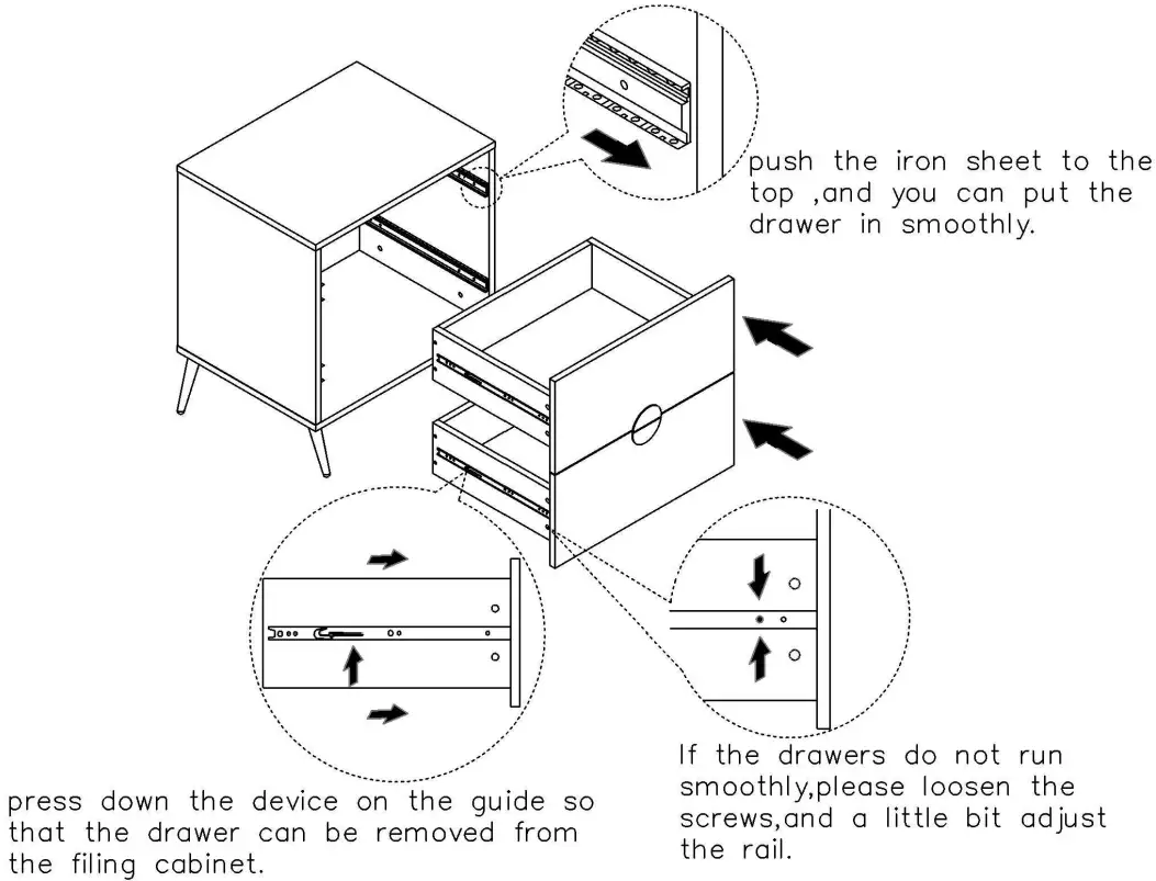 Tribesigns HOGA J0061 Dark Grey Champagne Golden Nightstand - Step 6