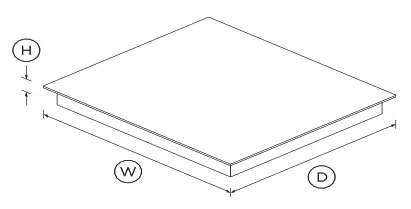FISHER PAYKEL CI604CTB1 60cm 4 Zones Induction Hob - DIMENSIONS