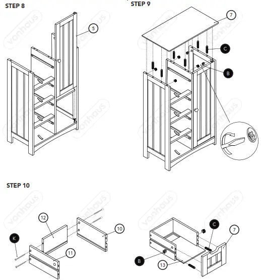 VonHaus 3009001 Colonial Large Storage Unit - 9