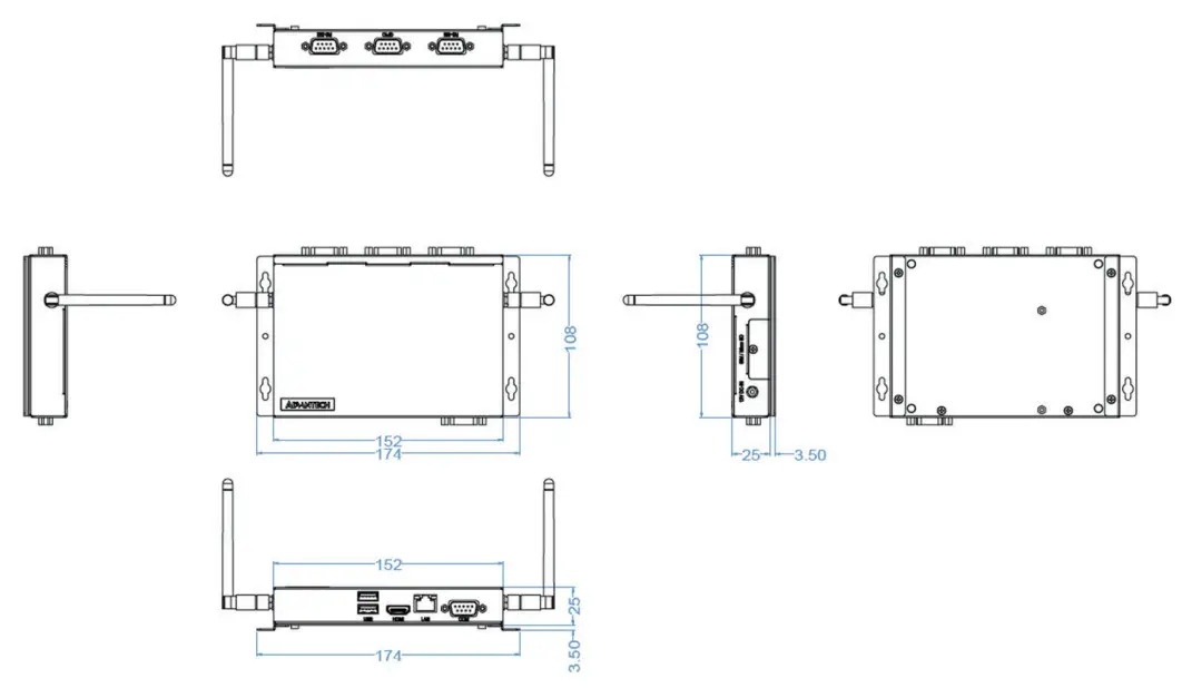 ADVANTECH EPC-R3430 NXP ARM - Dimansission