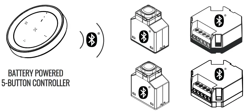 KASTA 5BCBHmn W Battery Powered 5 Button Controller - FIGURE 1