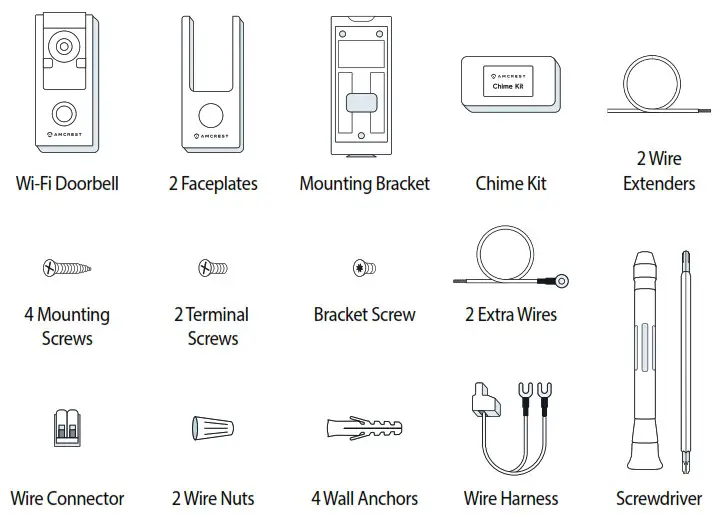 AMCREST 1080P Wi Fi Video Doorbell - Device Introduction