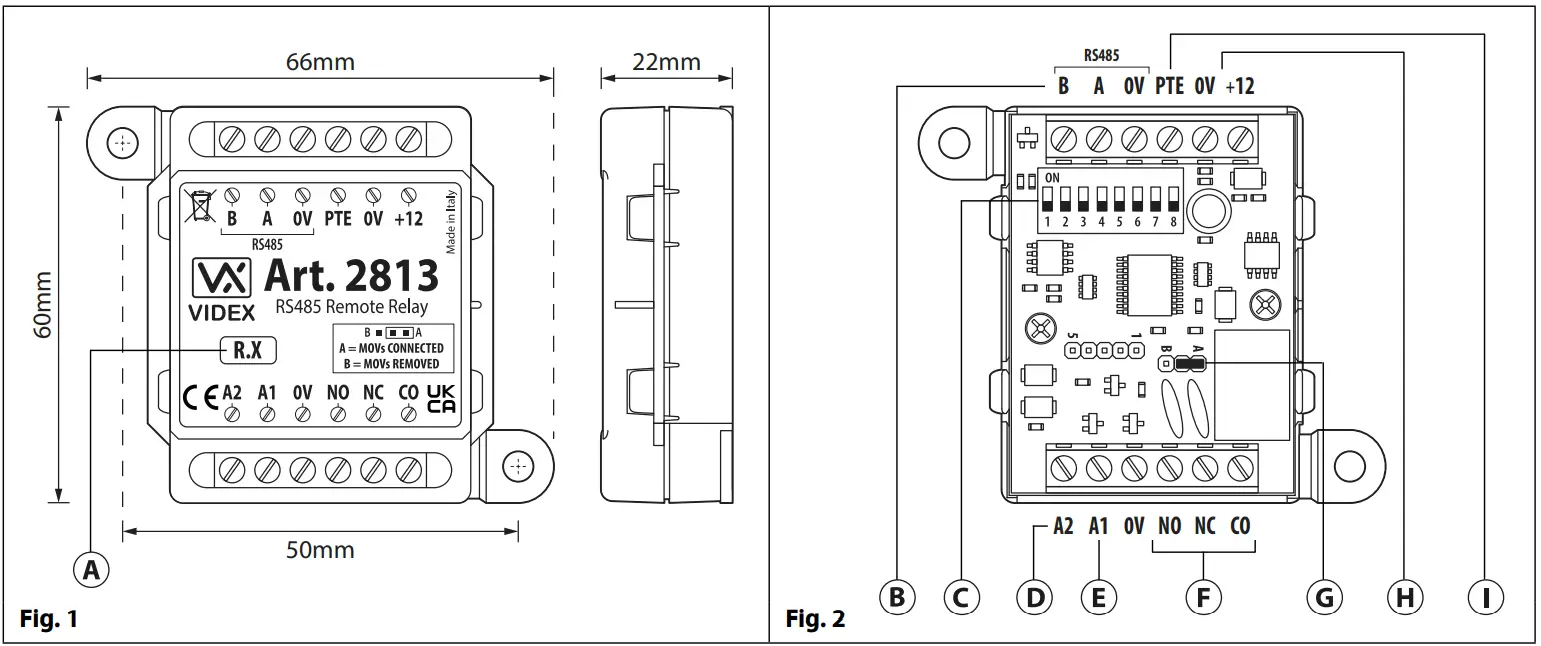 VIDEX 2813 RS485 Remote Relay - fig 1