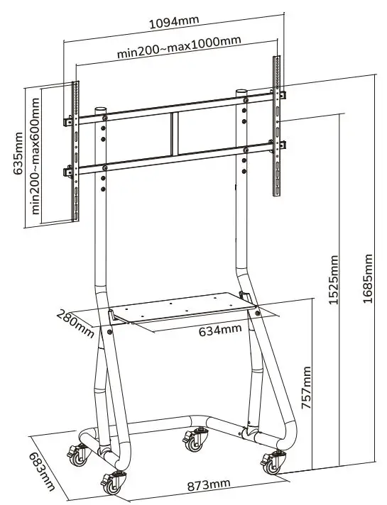 Neomounts-NS-M3800BLACK-Floor-Stand-FIG1