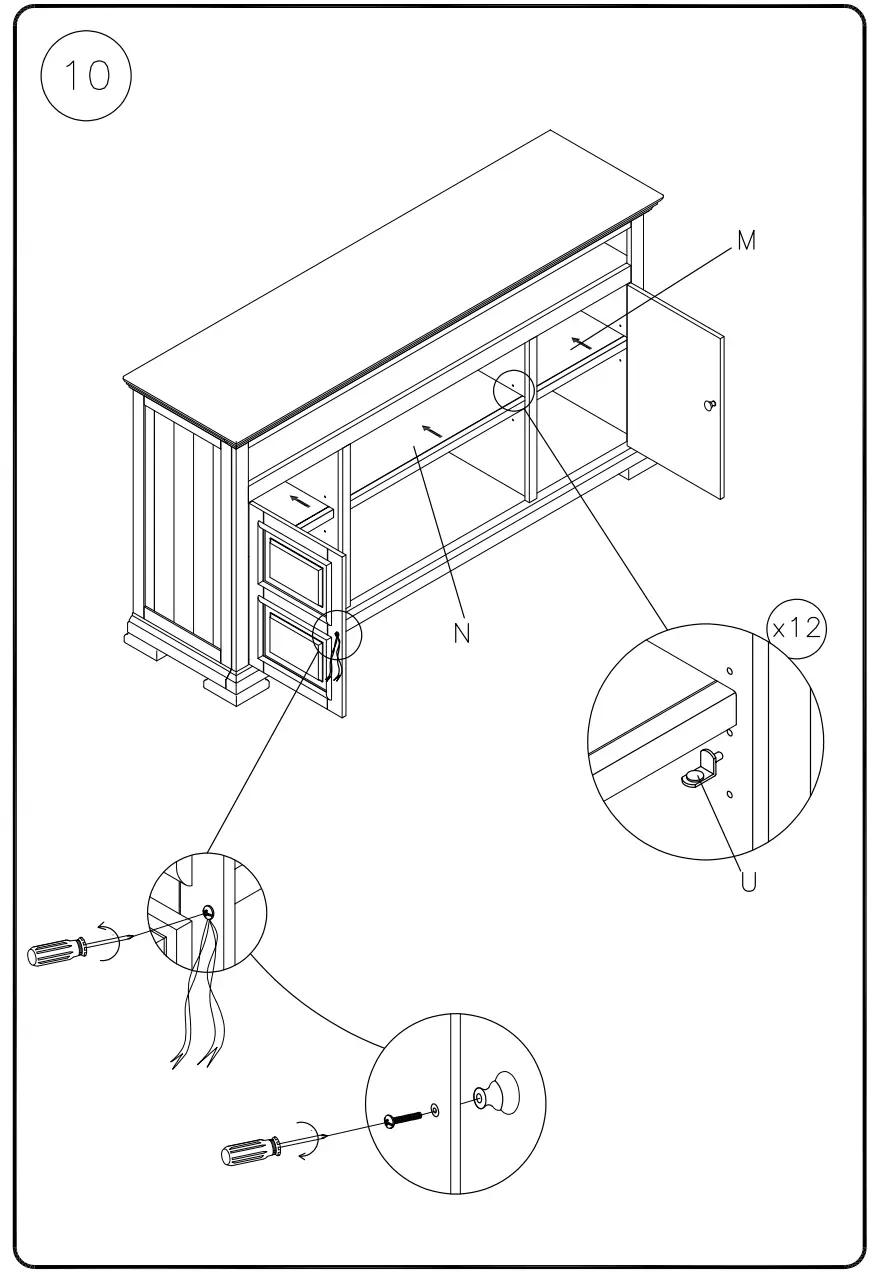 ASHLEY W813-68 Wyndahl 72 Inch TV Stand - Figure 8