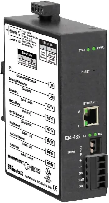 CONTEMPORARY CONTROLS BASrouterSX High Performance BACnet Router
