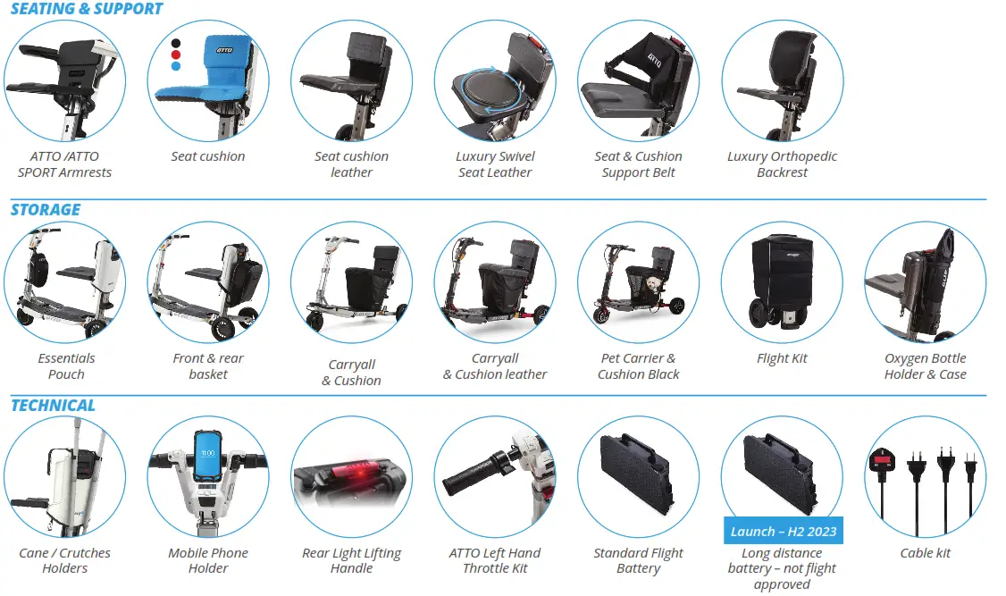 movinglife Carryall & Cushion Leather Folding Scooter Store - SEATING & SUPPORT