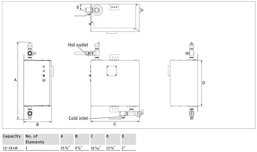 Stieble Eltron Electronically Controlled Water Heater - CE,CES,CERO 12–18, NEMA 3 enclosure