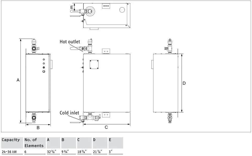 Stieble Eltron Electronically Controlled Water Heater - CE,CES,CERO 24–36, NEMA 3 enclosure