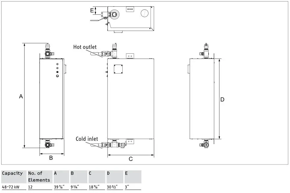 Stieble Eltron Electronically Controlled Water Heater - CE,CES,CERO 48–72, NEMA 3 enclosure