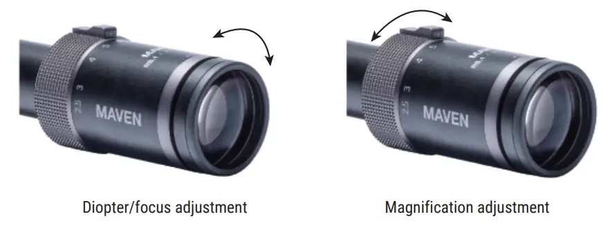 MAVEN RS SERIES Riflescope - adjustment