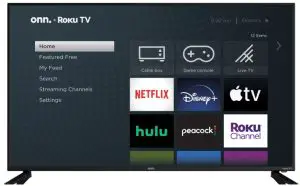 onn 100018971 58” 4K UHD HDR Roku Smart LED TV