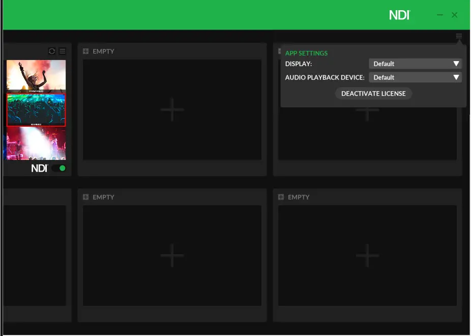 BirdDog BM-VPRO NDI Multiview Lite - App Settings