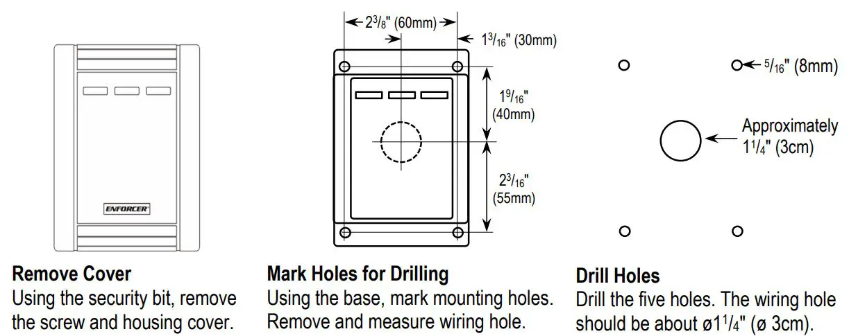 ENFORCER PR-B1124-PQ Bluetooth Proximity Card Reader User Manual - Installation and Mounting