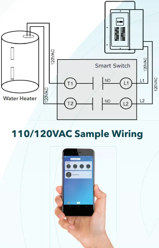 MIGRO M9124030 Mi-Fi Smart Switch - 110 120VAC Sample Wiring