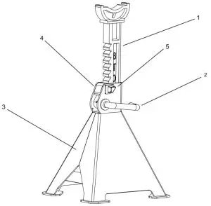 DAYTONA 58343 3 Ton Heavy Duty Ratcheting Jack Stand - Diagram