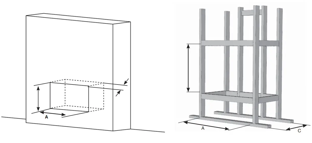 GAZCO eStudio LED Electric Fire Range with Thermostatic Remote Control -INSTALLATION