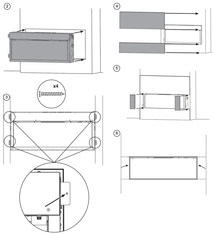 GAZCO eStudio LED Electric Fire Range with Thermostatic Remote Control -INSTALLATION3