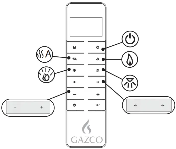 GAZCO eStudio LED Electric Fire Range with Thermostatic Remote Control -REMOTE CONTROL