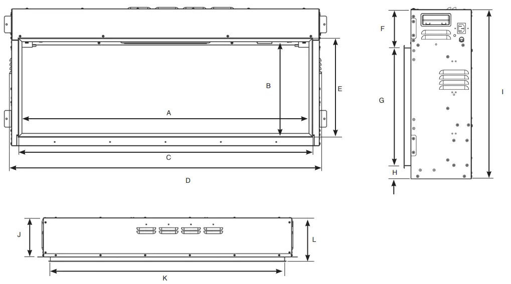GAZCO eStudio LED Electric Fire Range with Thermostatic Remote Control -SPECIFICATION