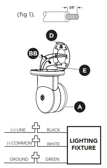 PROBRITE PHX12 PC 3K WH Phoenix LED Architectural Wallpak-connections