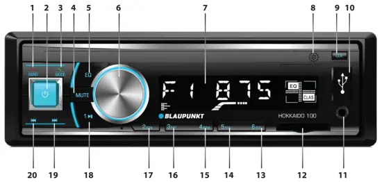 BLAUPUNKT Hokkaido 100 Car Radio - KEY FUNCTIONS
